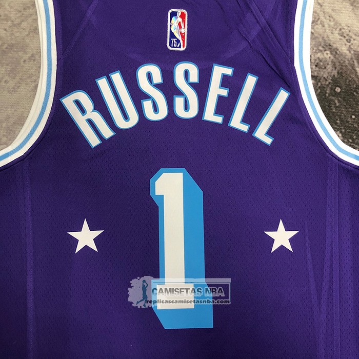 Camiseta Los Angeles Lakers D'Angelo Russell NO 1 Ciudad 2021-22 Violeta